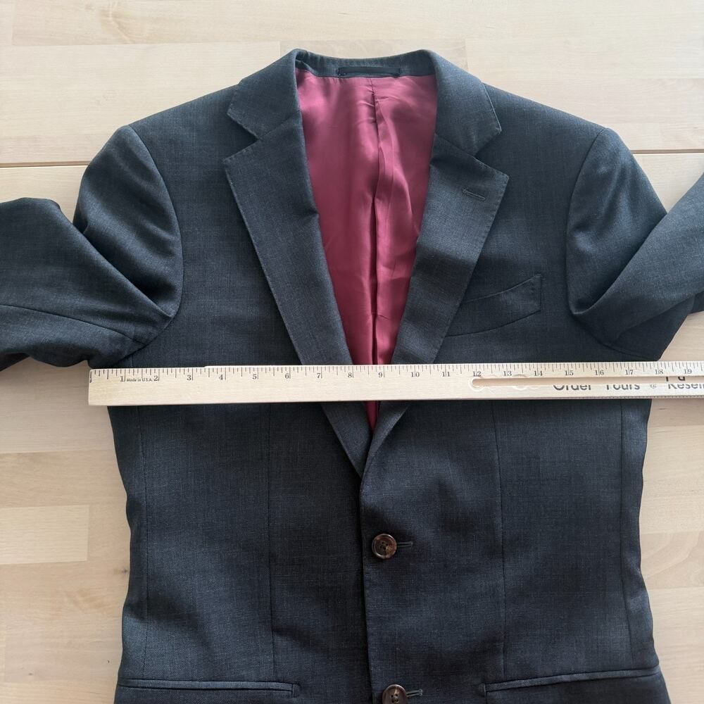 Spier & Mackay Blazer 34 Gray Charcoal Wool Slim Fit Sports Coat Suit Jacket - Picture 11 of 14